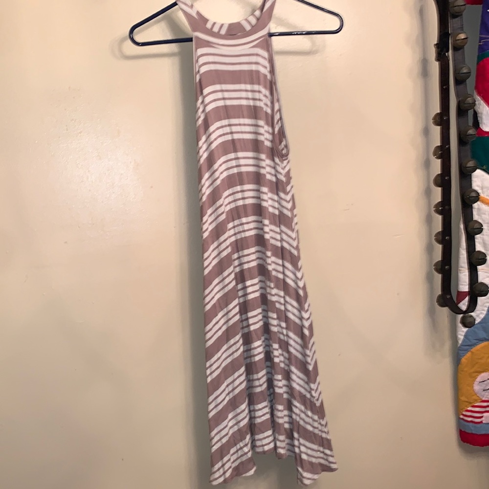 Size medium, Charlotte Russe, tan striped, dress.